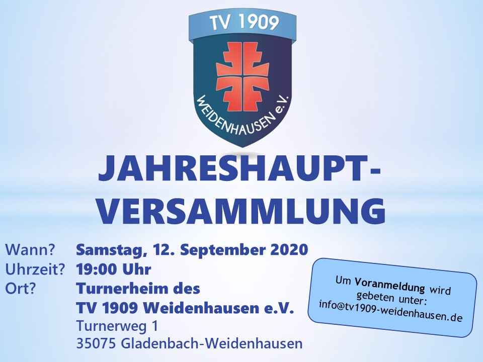 Jahreshauptversammlung 2020